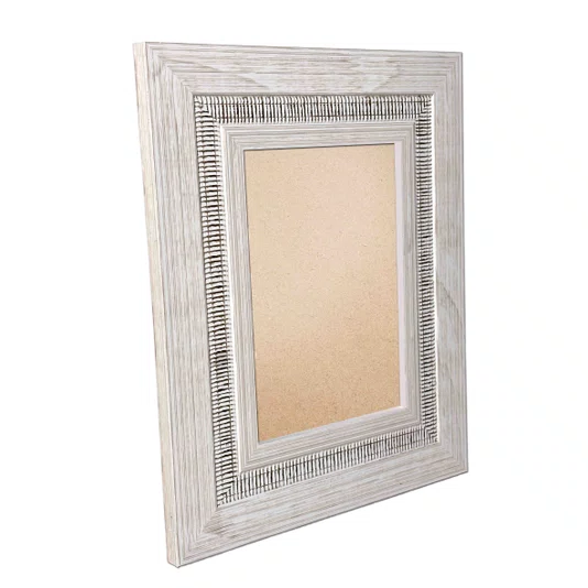 Moldura com Friso e Gravação de Padrão de Traços para Quadros e Fotos com Fundo Mdf e Frente em PVC Antirreflexo - 6,6x1,7
