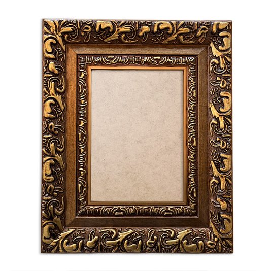 Moldura Com Gravação De Arabescos Para Quadros E Fotos Com Fundo MDF e Frente Em PVC Antirreflexo - 7,2x3,3