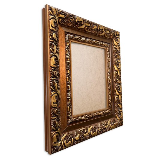 Moldura Com Gravação De Arabescos Para Quadros E Fotos Com Fundo MDF e Frente Em PVC Antirreflexo - 7,2x3,3
