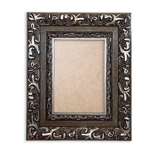 Moldura Com Gravação De Arabescos Para Quadros E Fotos Com Fundo MDF e Frente Em PVC Antirreflexo - 7,2x3,3