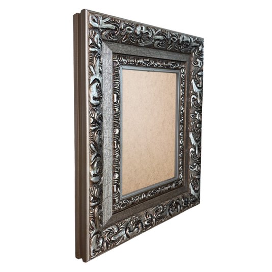 Moldura Com Gravação De Arabescos Para Quadros E Fotos Com Fundo MDF e Frente Em PVC Antirreflexo - 7,2x3,3