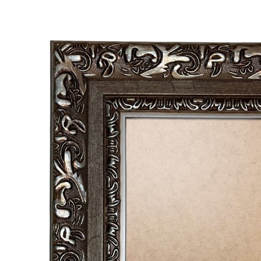 Moldura Com Gravação De Arabescos Para Quadros E Fotos Com Fundo MDF e Frente Em PVC Antirreflexo - 7,2x3,3