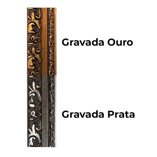 Moldura Com Gravação De Arabescos Personalizada Com Fundo MDF - 7,2x3,3