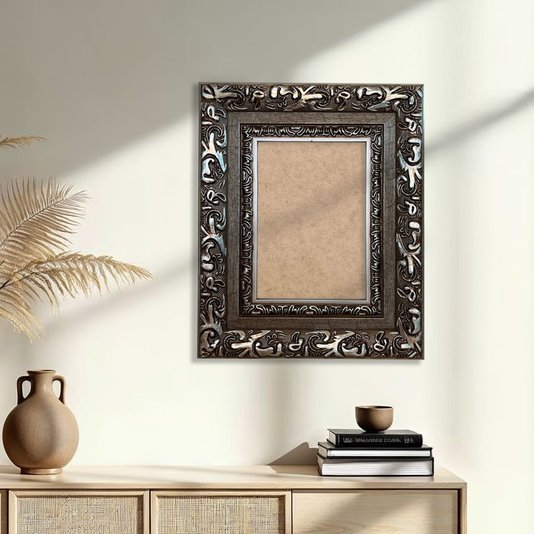Moldura Com Gravação De Arabescos Personalizada Com Fundo MDF - 7,2x3,3