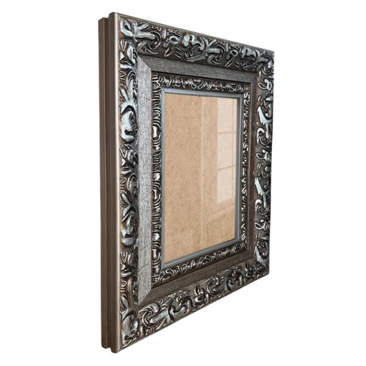 Moldura Com Gravação De Arabescos Personalizada Com Fundo MDF E Frente Em Acetato - 7,2x3,3