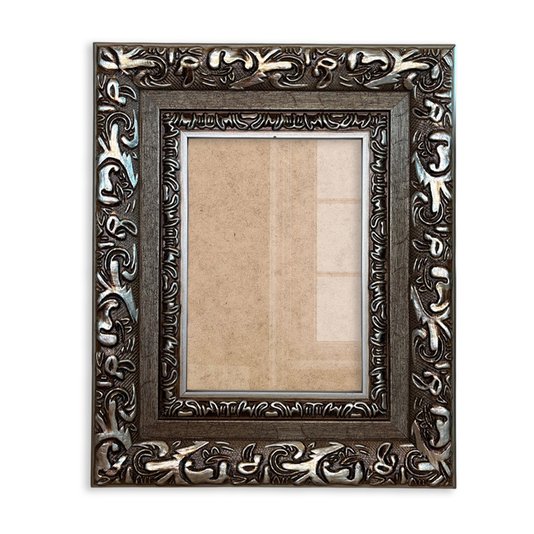 Moldura Com Gravação De Arabescos Personalizada Com Fundo MDF E Frente Em Vidro - 7,2x3,3