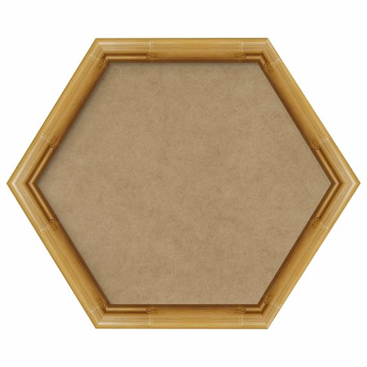 Moldura com Gravação de Bambu Hexagonal para Quadros com Fundo MDF - 4,3x2,3