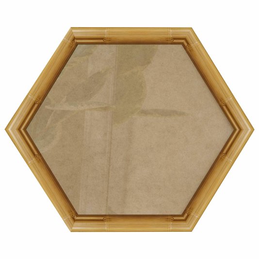 Moldura com Gravação de Bambu Hexagonal para Quadros com Fundo MDF e Vidro - 4,3x2,3