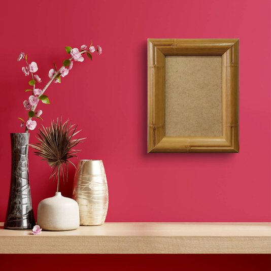 Moldura com Gravação de Bambu para Quadros e Fotos com Fundo MDF - 4,3x2,3