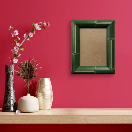 Moldura com Gravação de Bambu para Quadros e Fotos com Fundo MDF e PVC Antirreflexo - 4,3x2,3
