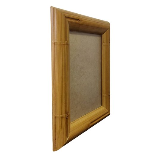 Moldura com Gravação de Bambu para Quadros e Fotos com Fundo MDF e PVC Antirreflexo - 4,3x2,3
