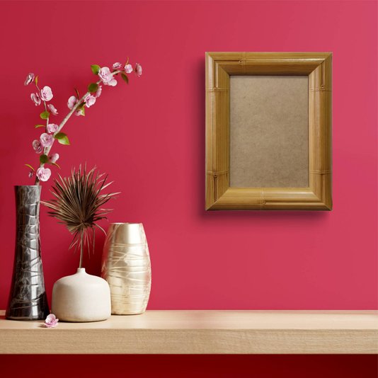 Moldura com Gravação de Bambu para Quadros e Fotos com Fundo MDF e PVC Antirreflexo - 4,3x2,3