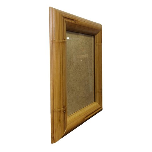 Moldura com Gravação de Bambu para Quadros e Fotos com Fundo MDF e Vidro - 4,3x2,3