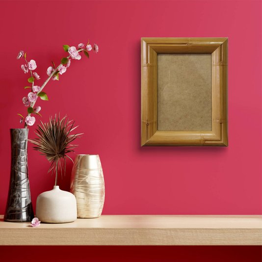 Moldura com Gravação de Bambu para Quadros e Fotos com Fundo MDF e Vidro - 4,3x2,3