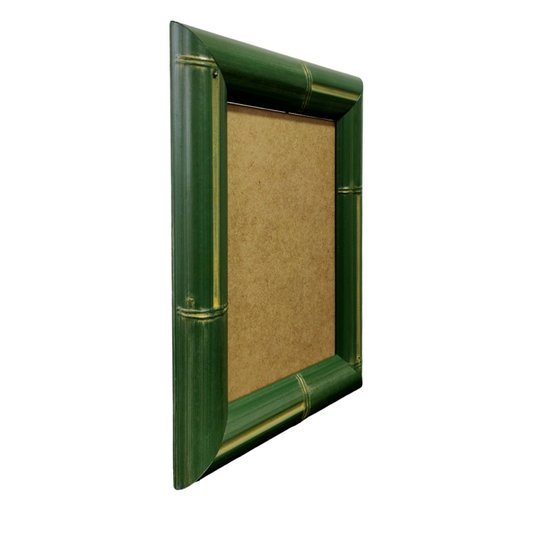 Moldura com Gravação de Bambu para Quadros e Fotos com Fundo MDF e Vidro - 4,3x2,3
