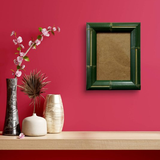 Moldura com Gravação de Bambu para Quadros e Fotos com Fundo MDF e Vidro - 4,3x2,3