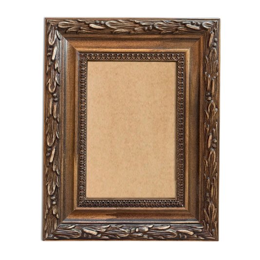 Moldura Com Gravação De Folhagens Para Quadros E Fotos Com Fundo MDF - 4,5x2