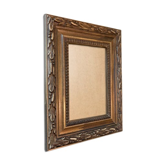 Moldura Com Gravação De Folhagens Para Quadros E Fotos Com Fundo MDF e Frente Em PVC Antirreflexo - 4,5x2