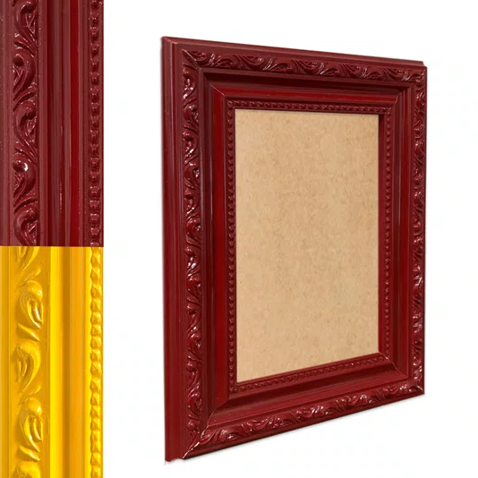 Moldura Com Gravação De Ornamentos Com Fundo MDF - 3,4x1,4