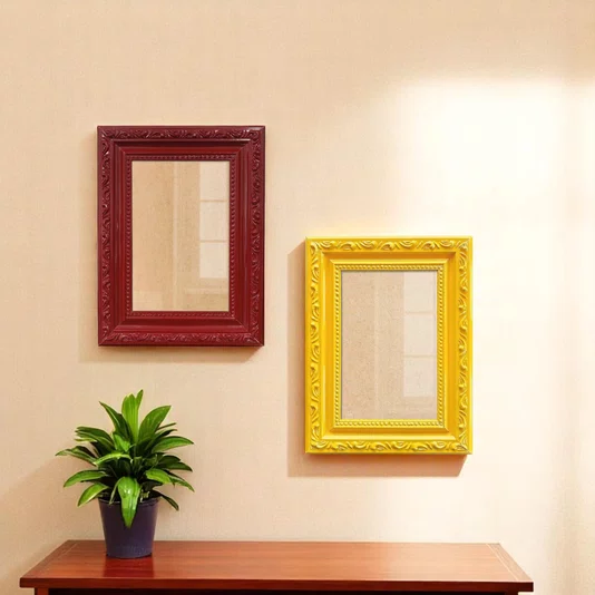 Moldura Com Gravação De Ornamentos Para Quadros E Fotos Com Fundo MDF e Frente Em Acetato - 3,4x1,4