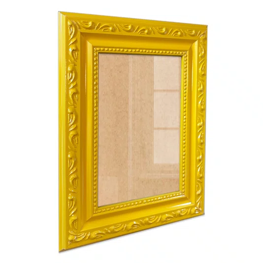 Moldura Com Gravação De Ornamentos Para Quadros E Fotos Com Fundo MDF e Frente Em Acetato - 3,4x1,4