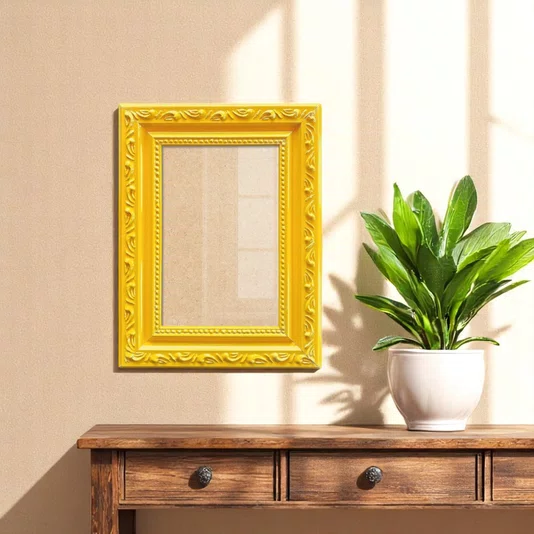 Moldura Com Gravação De Ornamentos Para Quadros E Fotos Com Fundo MDF e Frente Em Acetato - 3,4x1,4