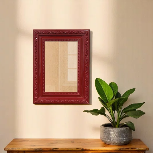 Moldura Com Gravação De Ornamentos Para Quadros E Fotos Com Fundo MDF e Frente Em Acetato - 3,4x1,4