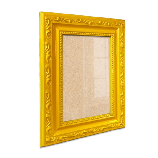 Moldura Com Gravação De Ornamentos Para Quadros E Fotos Com Fundo MDF e Frente Em PS Cristal Transparente - 3,4x1,4