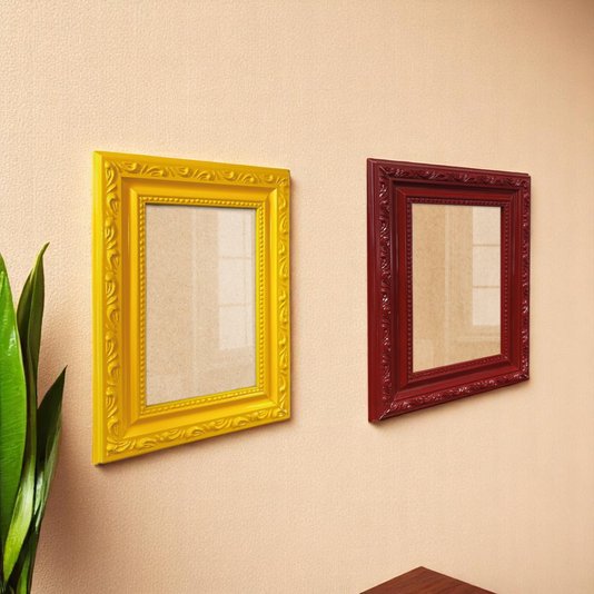 Moldura Com Gravação De Ornamentos Para Quadros E Fotos Com Fundo MDF e Frente Em PS Cristal Transparente - 3,4x1,4