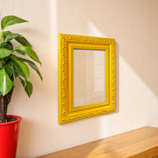 Moldura Com Gravação De Ornamentos Para Quadros E Fotos Com Fundo MDF e Frente Em PS Cristal Transparente - 3,4x1,4