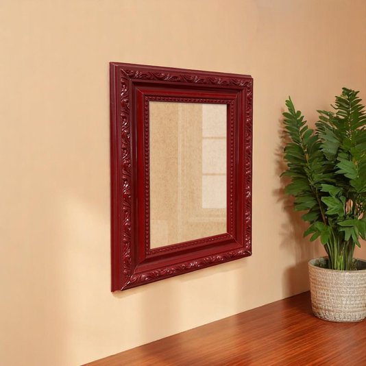 Moldura Com Gravação De Ornamentos Para Quadros E Fotos Com Fundo MDF e Frente Em PS Cristal Transparente - 3,4x1,4