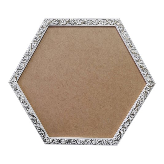 Moldura com Gravação de Folhagens Hexagonal para Quadros com Fundo em MDF - 2x1