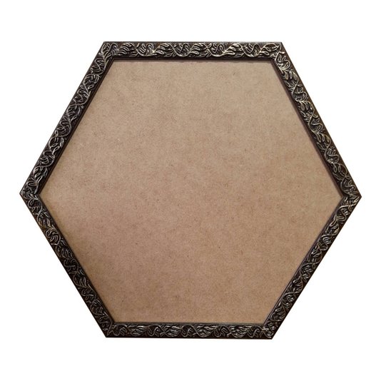 Moldura com Gravação de Folhagens Hexagonal para Quadros com Fundo em MDF - 2x1