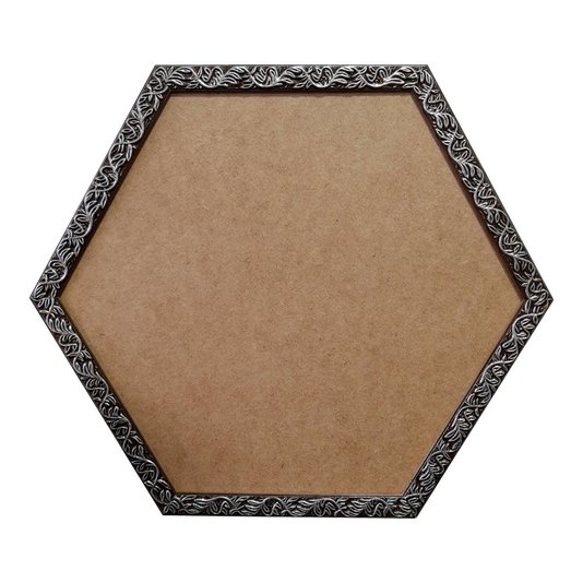 Moldura com Gravação de Folhagens Hexagonal para Quadros com Fundo em MDF - 2x1
