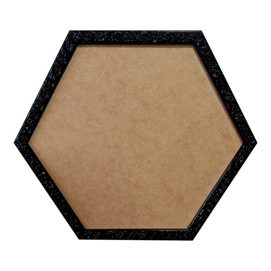 Moldura com Gravação de Folhagens Hexagonal para Quadros com Fundo em MDF - 2x1