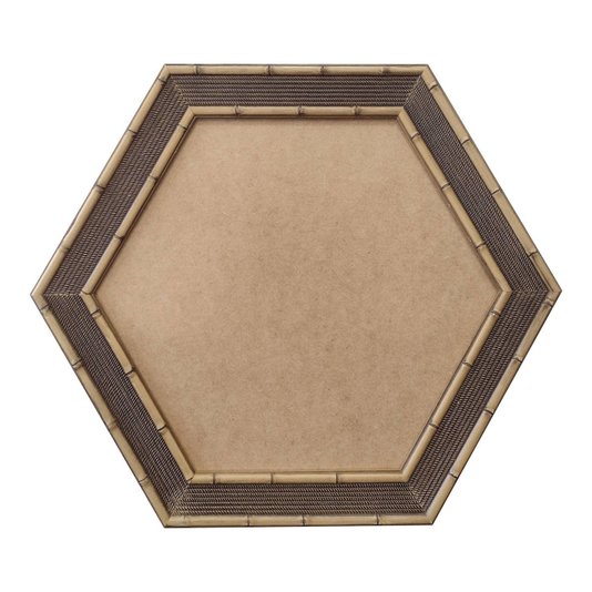 Moldura com Gravação de Bambu Hexagonal para Quadros com Fundo em MDF - 4,5x1,5