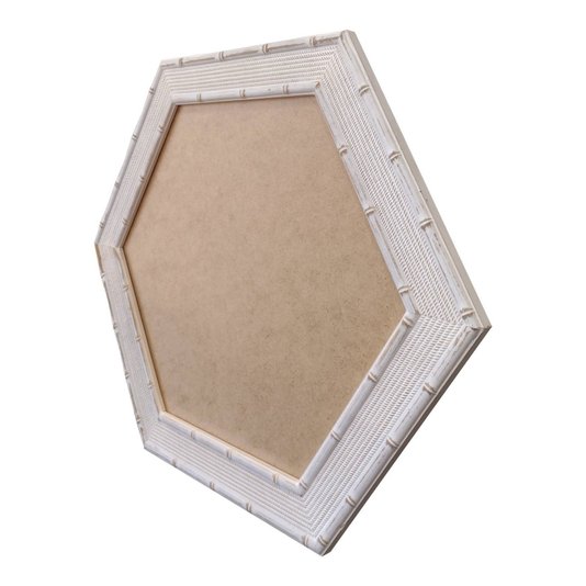 Moldura com Gravação de Bambu Hexagonal para Quadros com Fundo em MDF - 4,5x1,5