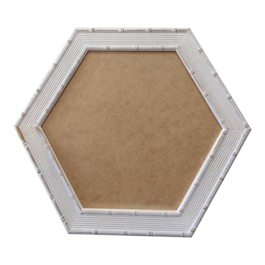 Moldura com Gravação de Bambu Hexagonal para Quadros com Fundo em MDF - 4,5x1,5