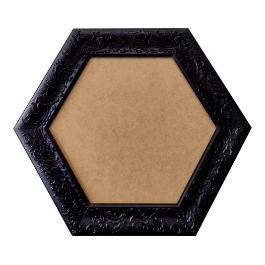 Moldura Provençal com Gravação Hexagonal para Quadros com Fundo em MDF - 6x1,5