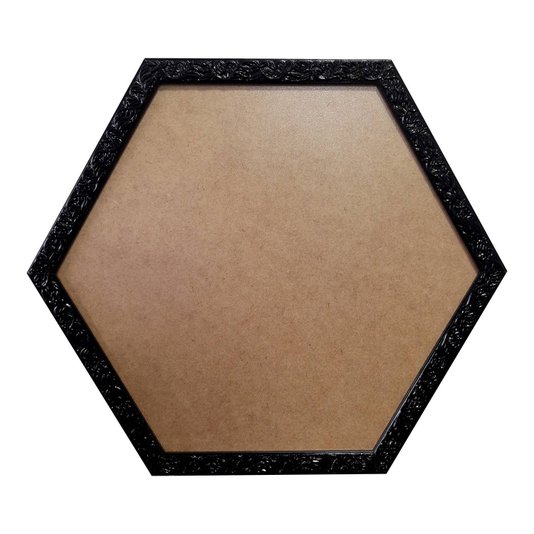 Moldura com Gravação de Folhagens Hexagonal para Quadros com Fundo em MDF e PVC Antirreflexo - 2x1
