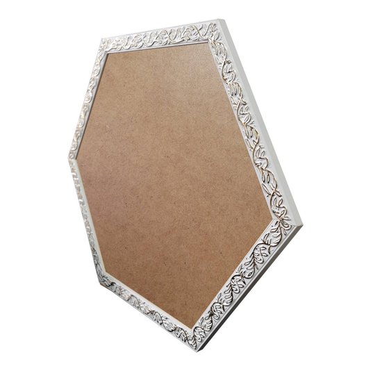 Moldura com Gravação de Folhagens Hexagonal para Quadros com Fundo em MDF e PVC Antirreflexo - 2x1