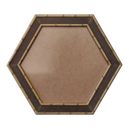 Moldura com Gravação de Bambu Hexagonal para Quadros com Fundo em MDF e PVC Antirreflexo - 4,5x1,5