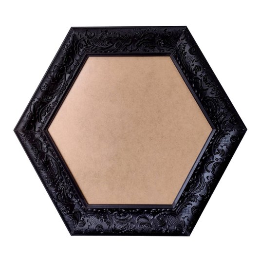 Moldura Provençal com Gravação Hexagonal para Quadros com Fundo em MDF e PVC Antirreflexo - 6x1,5