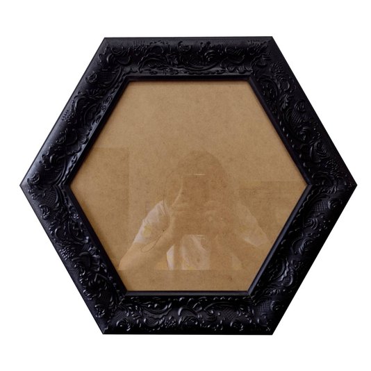 Moldura Provençal com Gravação Hexagonal para Quadros com Fundo MDF e Vidro - 6x1,5