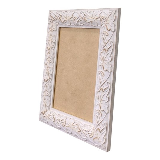 Moldura com Gravação de Folhas Ornamentais para Quadros e Fotos com Fundo MDF - 3x1,5