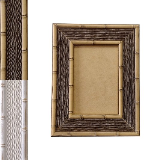 Moldura com Gravação de Bambu para Quadros e Fotos com Fundo MDF - 4,5x1,5