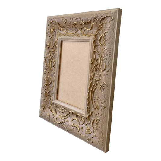 Moldura Provençal com Gravação para Quadros e Fotos com Fundo MDF - 6x1,5