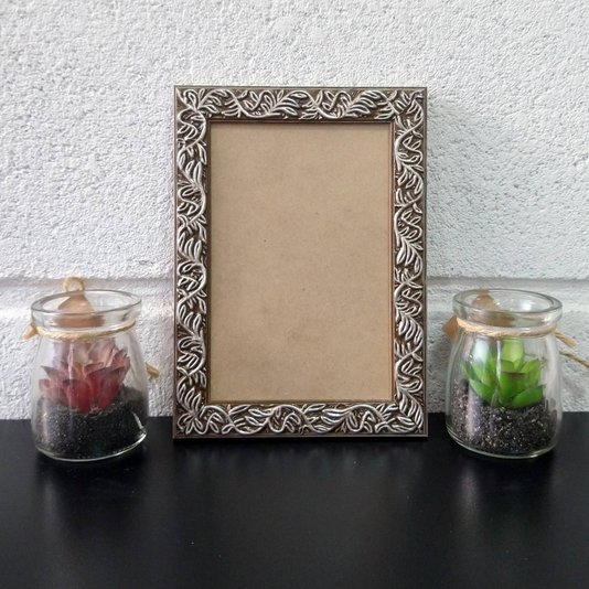 Moldura com Gravação de Folhagens para Quadros e Fotos com Fundo MDF e PVC Antirreflexo - 2x1
