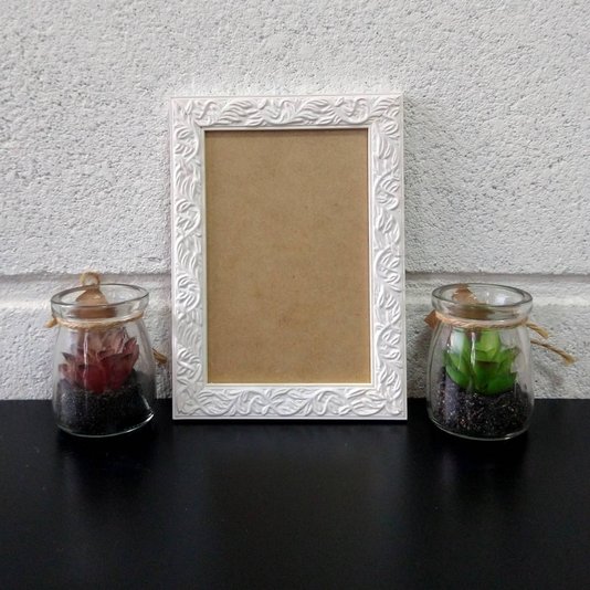 Moldura com Gravação de Folhagens para Quadros e Fotos com Fundo MDF e PVC Antirreflexo - 2x1