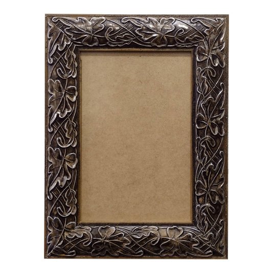 Moldura com Gravação de Folhas Ornamentais para Quadros e Fotos com Fundo MDF e PVC Antirreflexo - 3x1,5